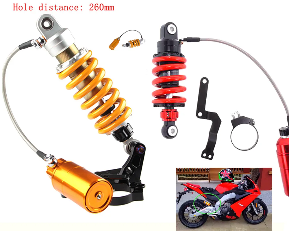 Регулируемые амортизаторы для мотоциклов 260 мм универсальные Yamaha R25 R3 Honda Grom msx125 /sf