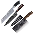 Японский мясной нож шеф-повара Тесак из Нержавеющей Стали Дамаск кухонный нож для филе мяса говядины овощей кухонная утварь инструменты