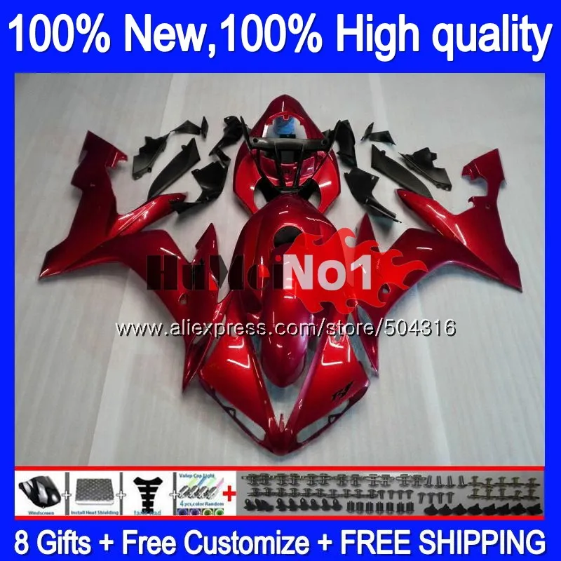 

Корпус для YAMAHA YZF R 1 1000 CC YZF-1000 YZF1000 9MC.7 1000CC YZF R1 YZF-R1 YZFR1 2004 2005 04 05 06 обтекатель жемчужно-красный
