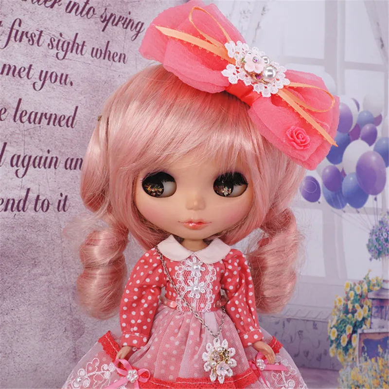 2019 новый дизайн одежды для 1/6 blyth doll светло розовое волнистое кружевное платье Pullip