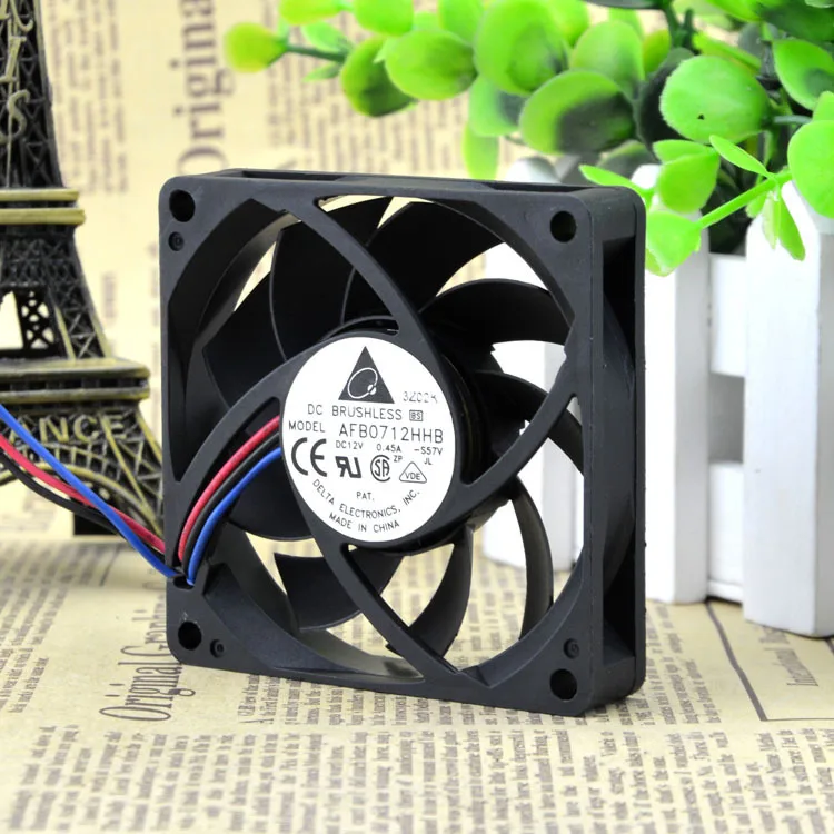 

FOR Delta 12V 0.45A AFB 0712 HHB-F007CM 7CM 7015 3-wire cooling fan
