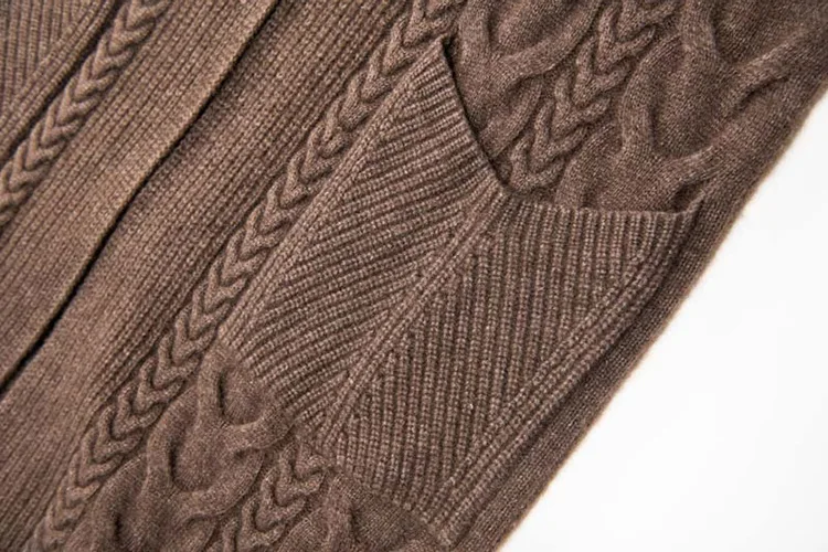 Pull femme nouveaute2019осенне-зимний женский свободный джемпер большого размера, толстый теплый вязаный кардиган, скрученный кашемировый длинный свитер из яка