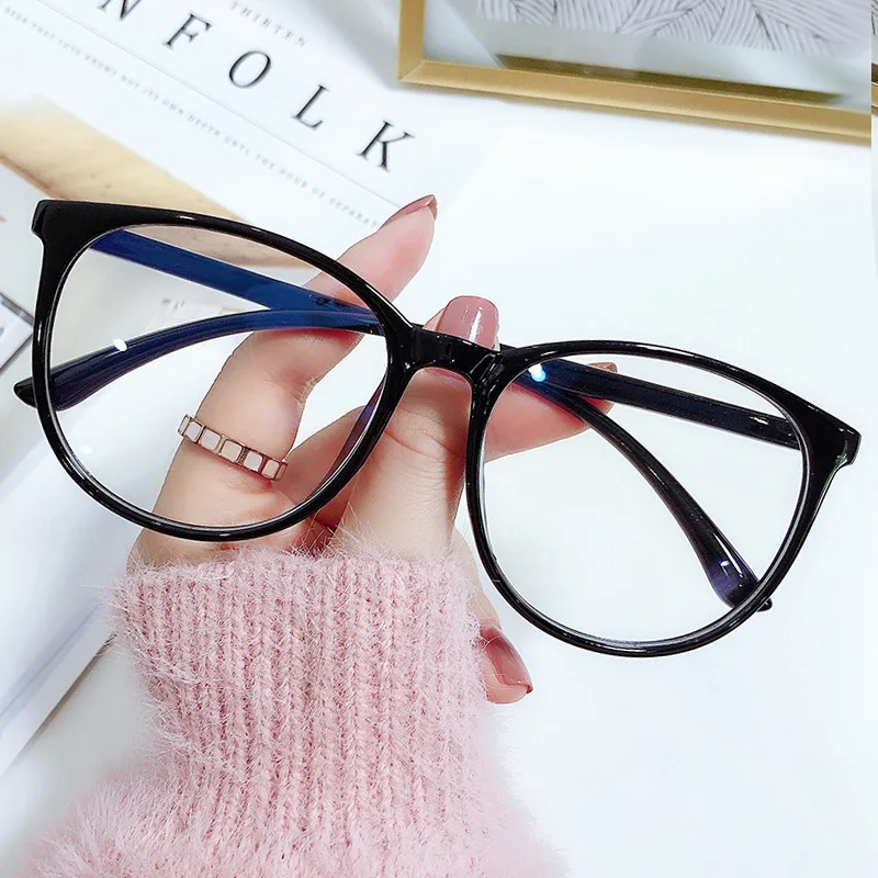 

New Transparent Big Frame Anti-blue Glasses for Men and Women with The Same Type of Myopia Finished Glasses Myopia Glasses