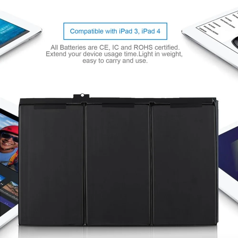 Для iPad 3/4 сменный аккумулятор 3,72 в 11560 мАч/43Whr встроенный литий-ионный полимерный аккумулятор S для Apple для iPad 3 для iPad 4