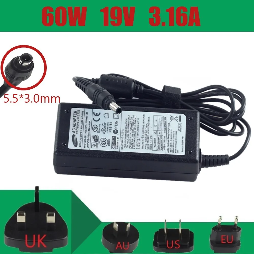 19 в 5 а 3 0 * мм адаптер переменного тока для ноутбука samsung R429 RV411 R428 RV415 RV420 RV515 R540 R510 R522