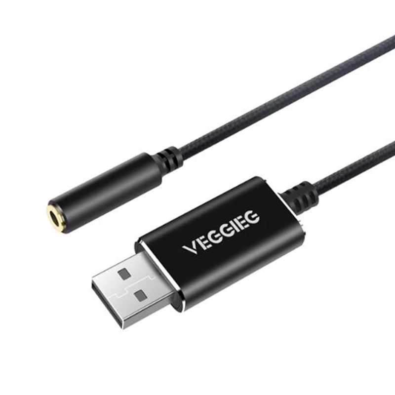 USB o адаптер Veggieg внешняя звуковая карта с 3 5 мм разъемом для наушников и микрофона