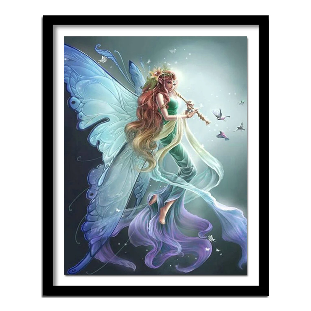 Полный квадратный/круглый дрель 5D DIY Алмазная картина &quotБабочка Фея&quot 3D вышивка