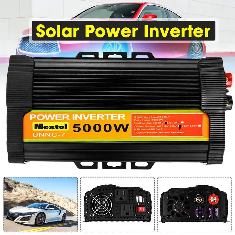 

5000 Вт Солнечный автомобильный преобразователь постоянного тока 12V к переменному току 110V 5000 Вт Модифицированная синусоида автомобильный Мо...