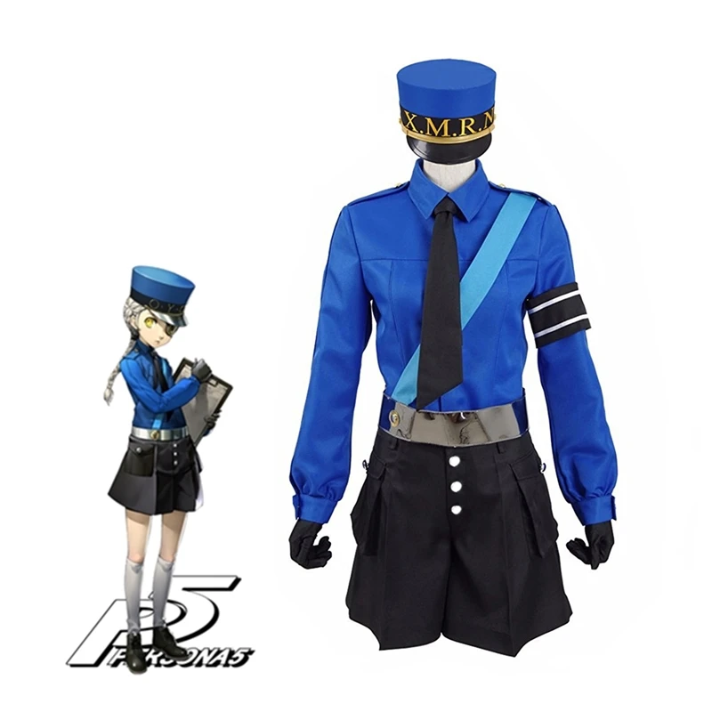 Persona 5 Justine костюмы для косплея синий Gemini Guard Униформа костюм Хэллоуин вечерние