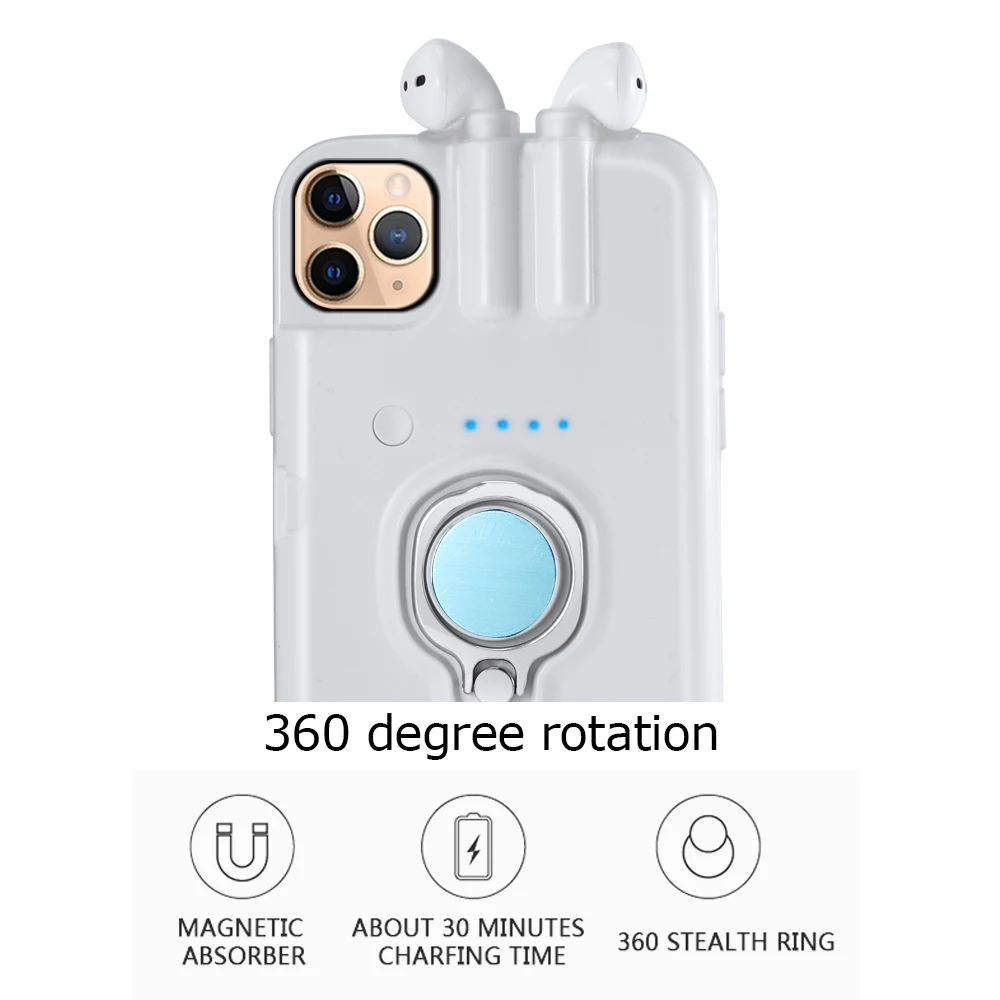 Чехол для iPhone XS XR 8 7 Plus 6 6s 11 Pro Max кольцо с держателем пальцев зарядный чехол AirPods 1 2