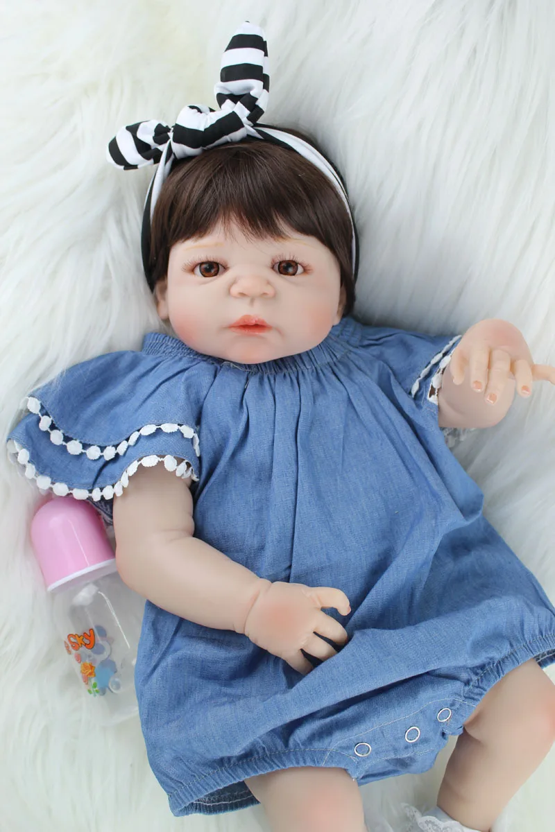 BZDOLL, 55 см, полностью силиконовый корпус, Reborn Baby Doll, игрушка, как настоящая, 22 дюйма, новорожденная девочка, принцесса, младенцы, кукла, купание, игрушка, детский подарок