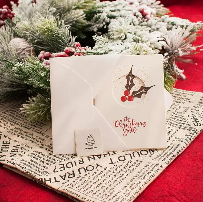 D XINAHER 1 шт./5 шт. полый дизайн открытка merry christmas поздравительная открытка Рождественская открытка Tri-складной карточка подарочные открытки - Цвет: D