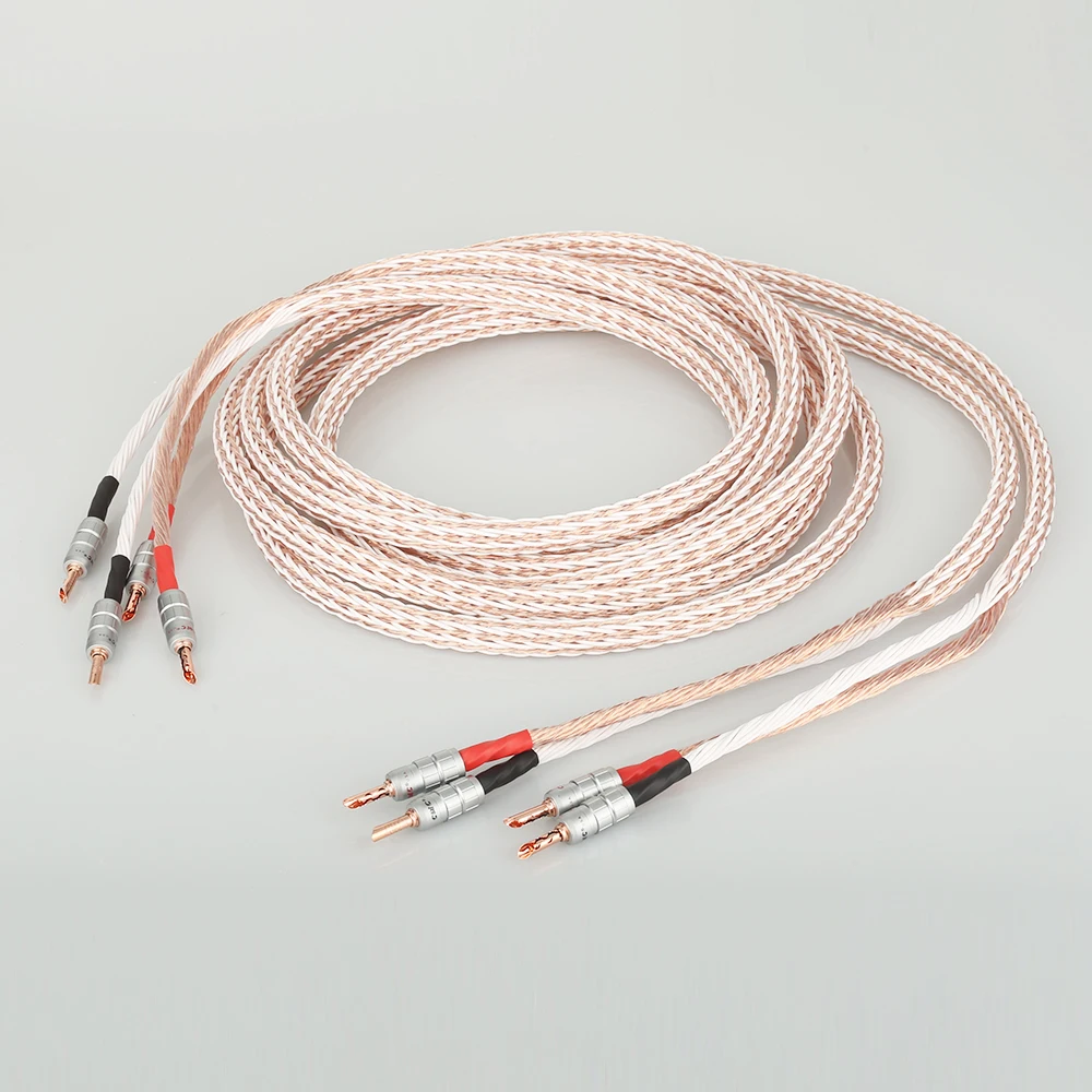 Пара 12TC Hi Fi кабель для колонок высокое качество чистый OCC провод с разъемом BFA