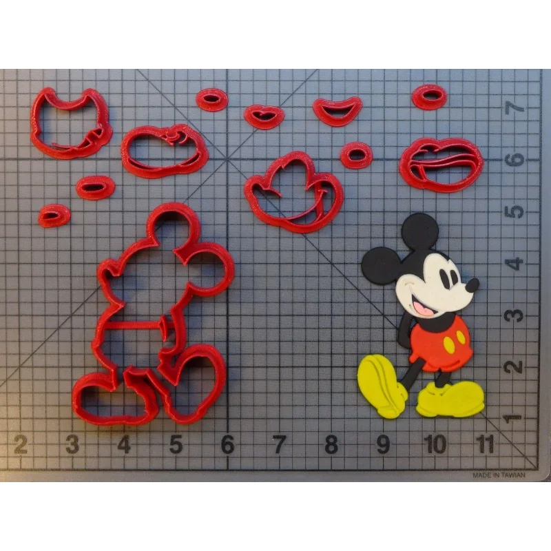 Мультяшный персонаж мышь якорь насос печенья Набор Сделано 3D печатных помадка кекс Топ украшения торта инструменты помадка кекс - Цвет: Mickey body 3inch