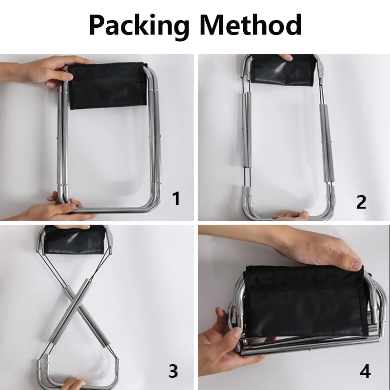 

Foldable Small Chair Aluminium Outdoor Portable Ultralight Stool For Fishing Beach Subway Train Picnic Camp Pocket Folding Chair
