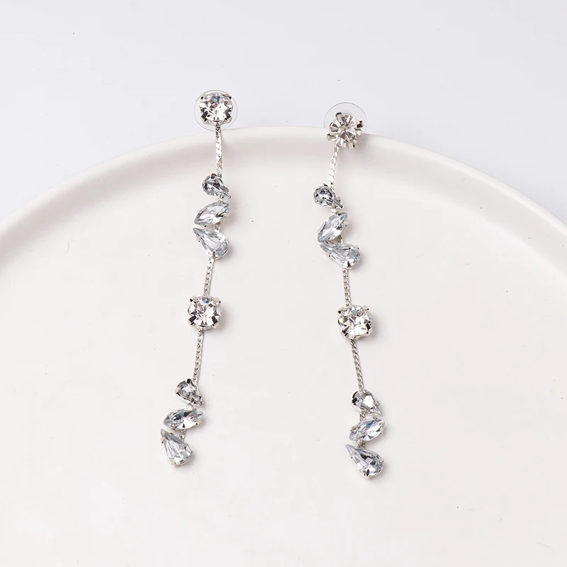 Золото Серебро Бронза длинные висячие серьги женские новые дизайнерские