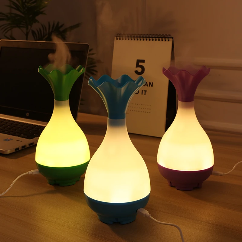 

USB humidificador de aire del ultrasonico aromaterapia difusor de Aroma de aceite esencial con luz de noche LED purificador