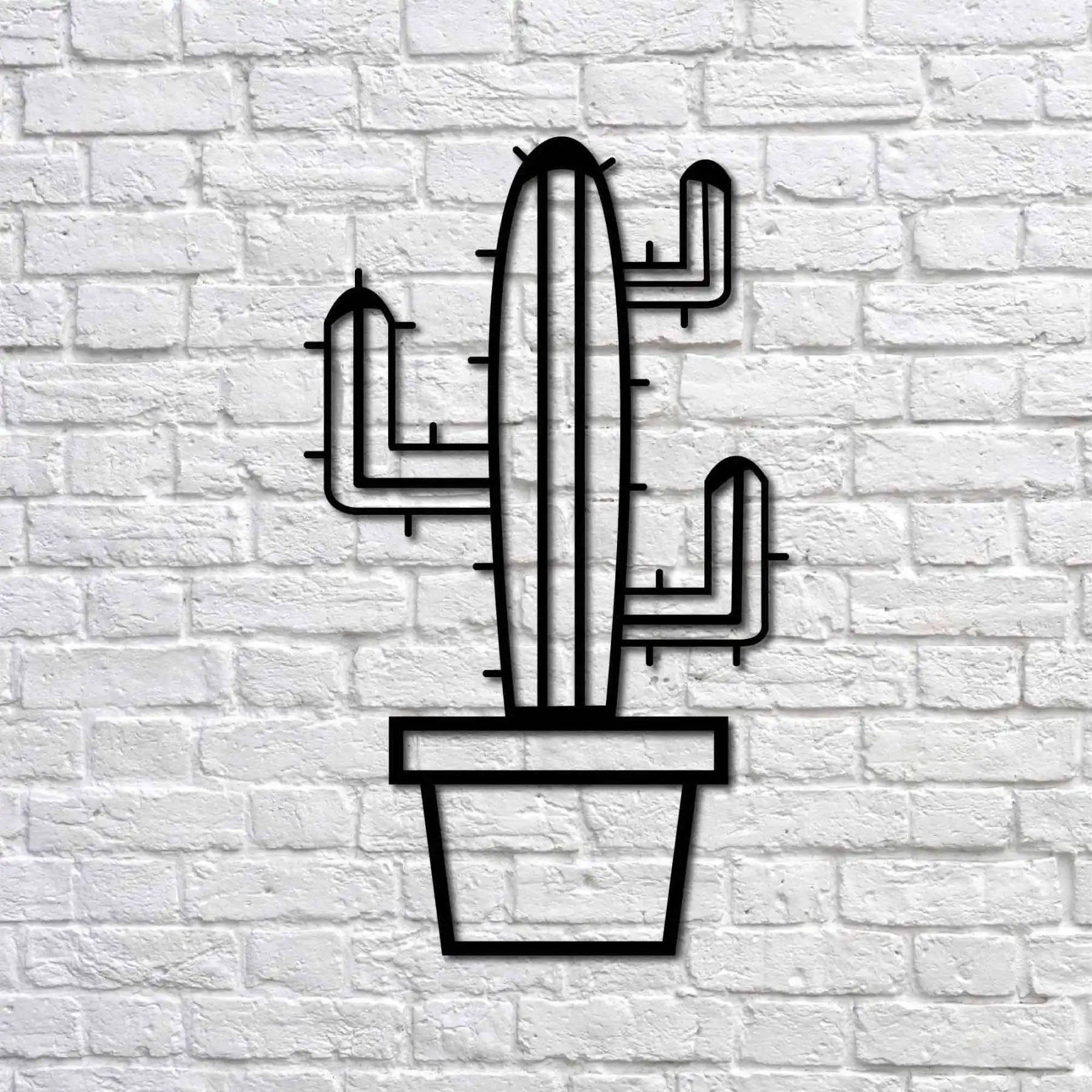 

Metal Wall Art-Cactus III Floral - Interior Decoration - Wall Hanging - Home Decor - Wall Sign-70x42 cm