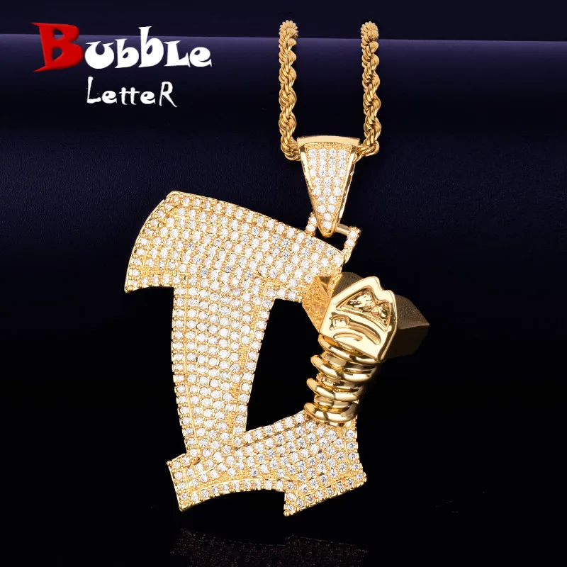 Ожерелья и подвеска в форме винта с кубическим цирконием мужская бижутерия стиле