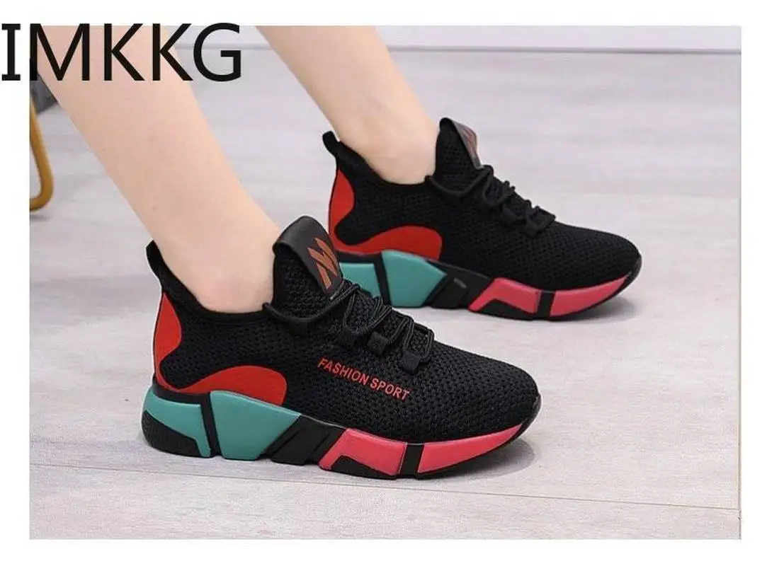 Новые модные женские кроссовки Женская повседневная обувь на плоской платформе