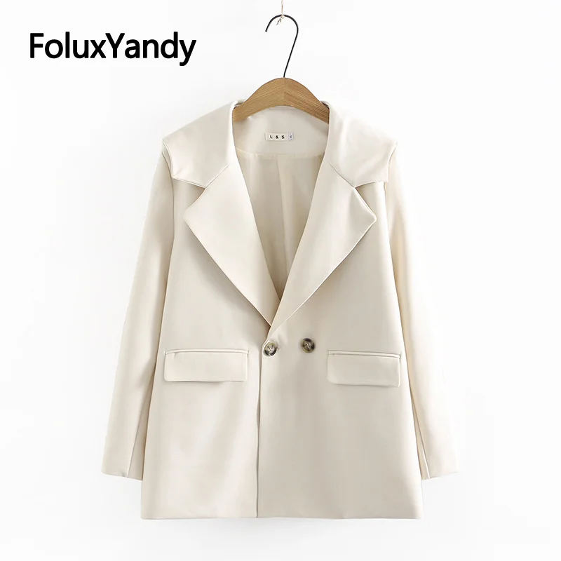 

2021 New Autumn Women Blazer Plus Size Coats Outerwear Sailor Collar Casual Double Breasted Loose Blazers KKFY5640