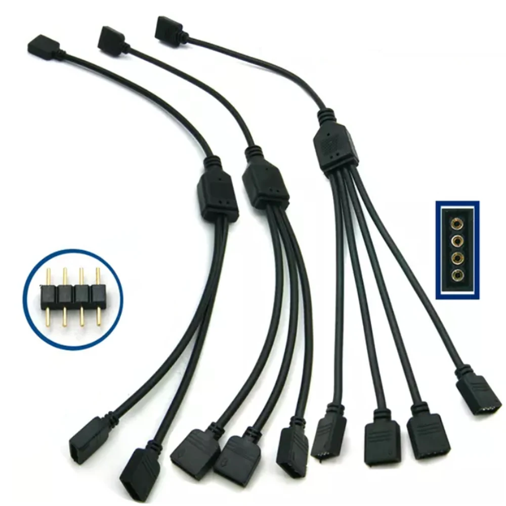 Светодиодная лента RGB светильник разъем удлинителя 4PIN 1-1/2/3/4 разветвитель Женский