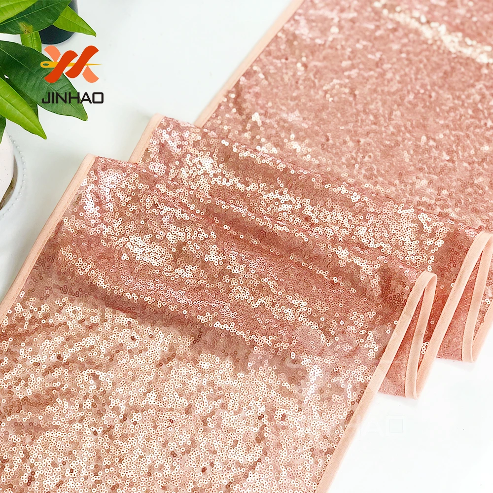 Высокое качество Suny блестящая Свадебная розовая Золотая обеденная скатерть с