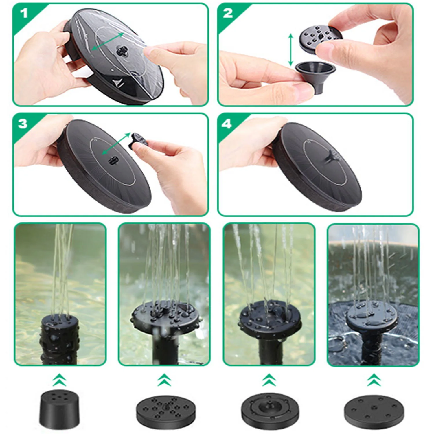 

Mini Solar Water Fountain Pool Pond Waterfall Fountain Garden Decoration Outdoor Bird Bath Solar Powered Fountain Floating Water