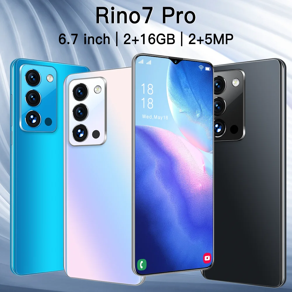 

Original Unlocked 6.7 Inch Rino7pro Smartphone HD Screen 2GB RAM 16GB ROM 2800mAh Battery Mobilephone Celulares Cheapest Phones