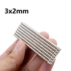 Дисковый редкоземельный неодимовый мощный магнит  3x2 мм N35, мини круглый магнит, различное количество