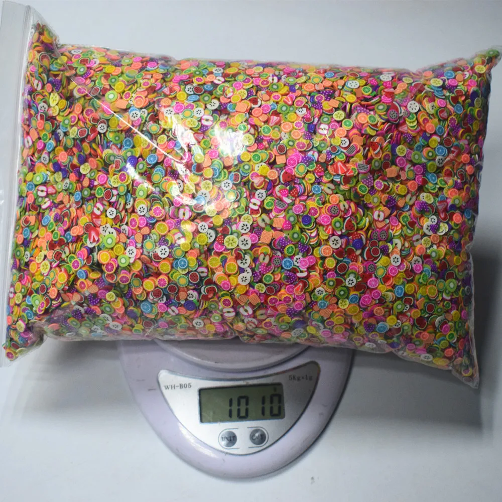 

1kg Mixed 3D Fruit Slices Sticker Polymer Clay DIY Slice Lemon Nail Art Sliders Nails Art Decors Women Nail Tips Manicure