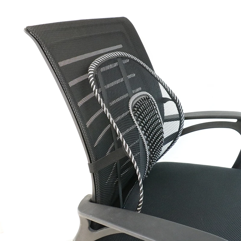 

Lumbar Support Back Cushion Soft Car Seat Chair Cushion Pad Black Mesh Massage Vent Mesh Lumbar Lower Back Brace Support Seat
