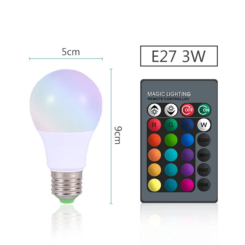 10 Вт 15 Вт Led 16 цветов Изменение RGB цвет лампа светильник E14 E27 лампа домашний декоративный прожектор с пультом дистанционного управления - Испускаемый цвет: ZB-E27-3W