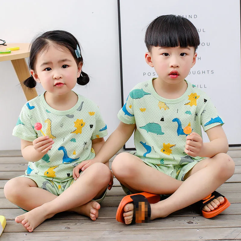 

Children's Pajamas Short Sleeve Cartoon Kids Sleepwear Baby Girls Clothes Summer Cotton Pyjamas Kids Baby Boys Clothes Nightwear