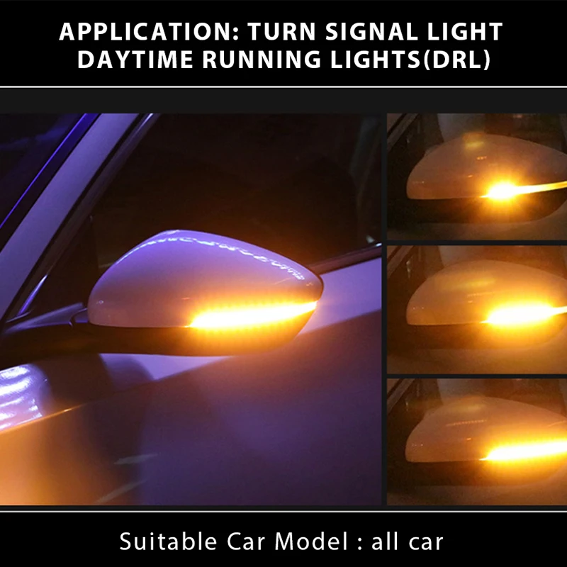 Задние Зеркала гибкий плавный стоп сигнал поворота светильник вид динамическая
