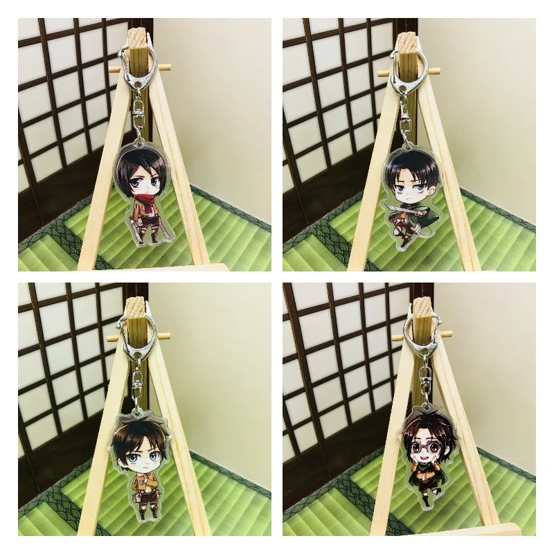 

Anime Attack On Titan Keychain Double Sided Acrylic Key Chain Backpack Pendant Keyring Accessories Cartoon Key Ring Fans Gift