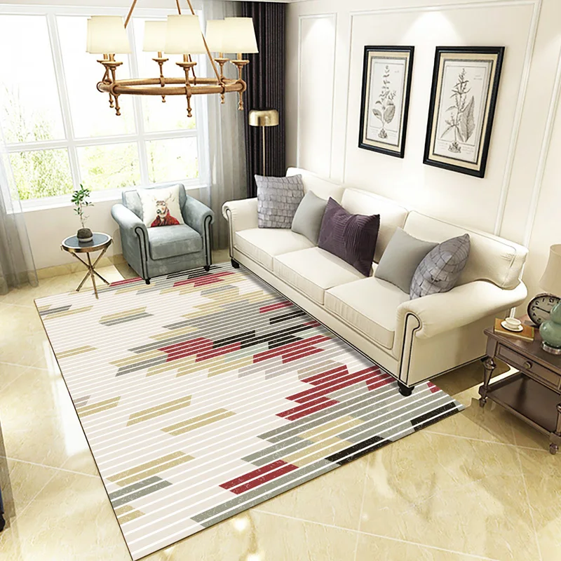

Upscale Simple Nordic Style Carpet Bedside Blanket Living Room Bedroom Hotel Floor Mat Short Plush fabric Skin Friendly Rugs