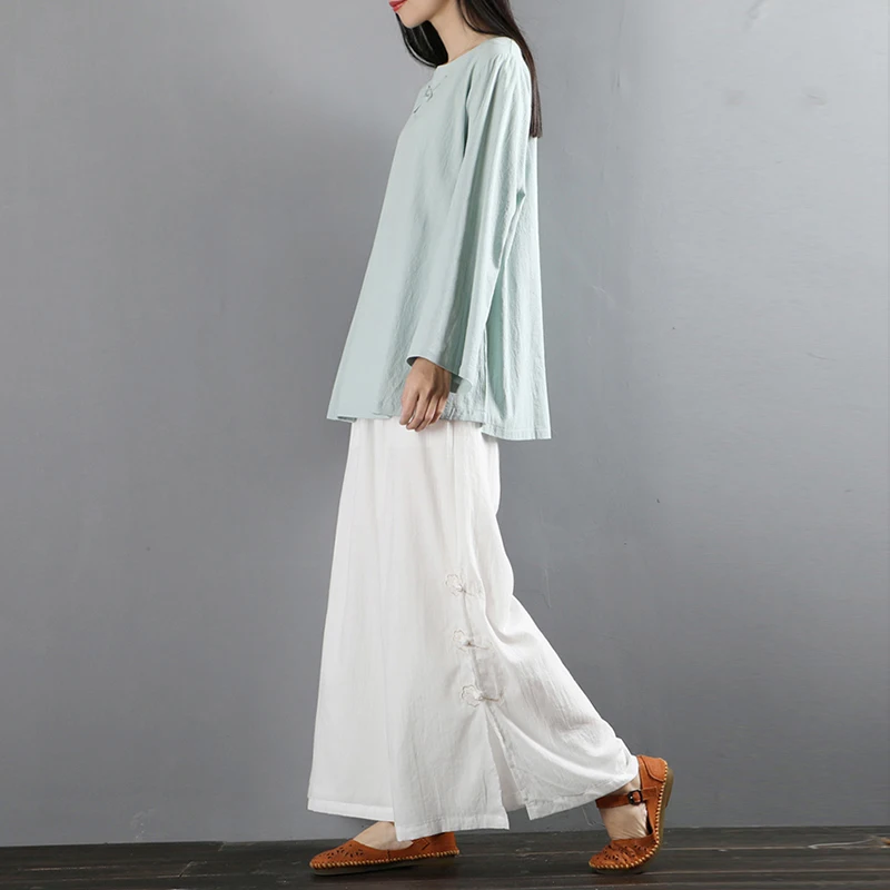 Женские хлопковые льняные топы и блузки женская рубашка с длинным рукавом v