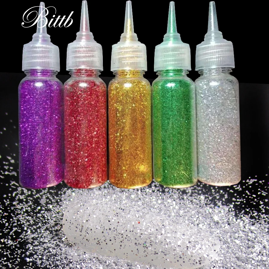 Блеск для ногтей Bittb 1 бутылка блестящий порошок серебристые золотистые блестки