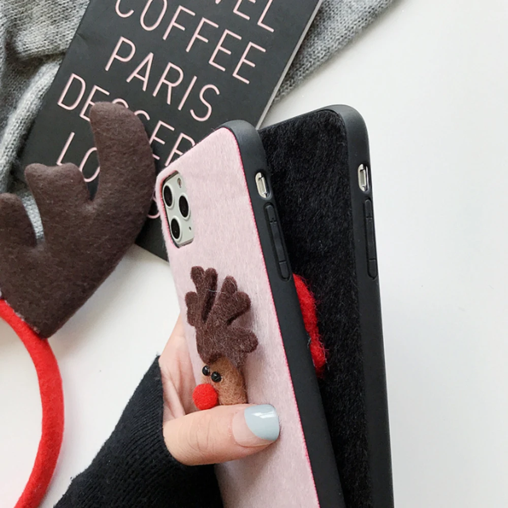 Рождественский фетровый чехол для телефона iPhone 7 8 6 6S Plus 11 12 Mini Pro XS Max XR X SE 2020