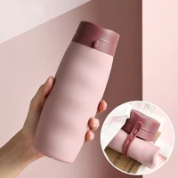 600ml portable foldable kettle creative handheld silicone folding cup outdoor travel water cup kawaii cup cute water bottle