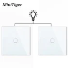 Настенный светильник Minitiger EU 1 Gang, 2-сторонний контроллер для автоматизации умного дома, сенсорный выключатель, водонепроницаемый и огнестойкий, 2 шт. упак.
