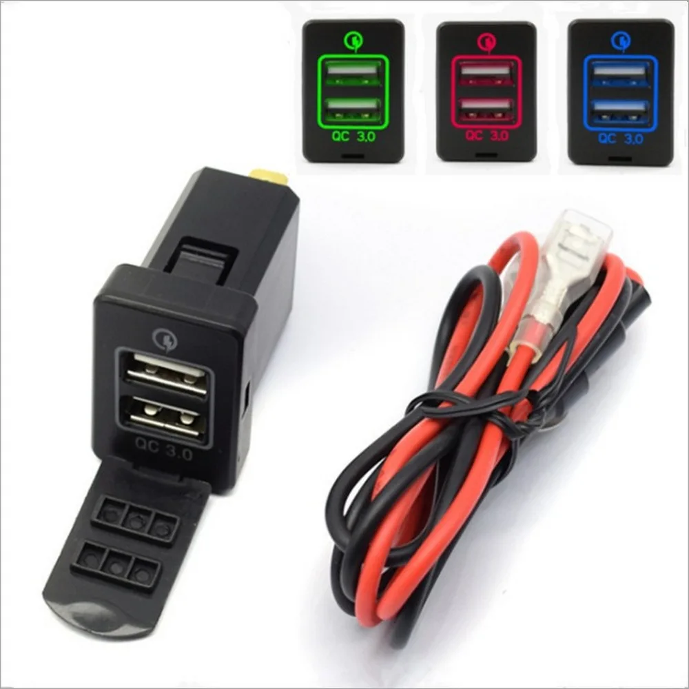 Автомобиля с двумя портами USB Зарядное устройство светодиодный розетка