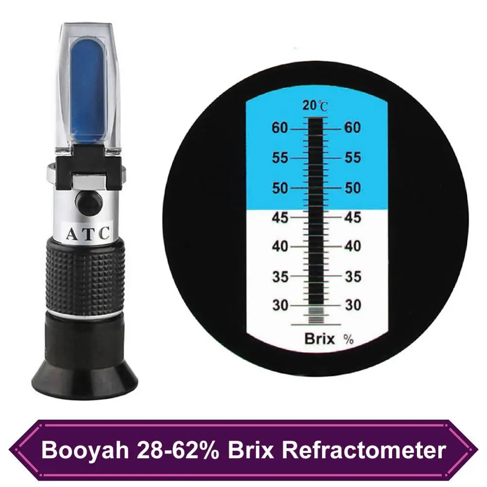 Рефрактометр Booyah 28-62% Brix Высокоточный тест на содержание сахара ручные призмовые