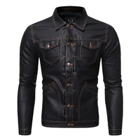 2021 brand mens fashion slim fit multi pocket button decorative motorcycle leather clothes crossover pure leather clothes