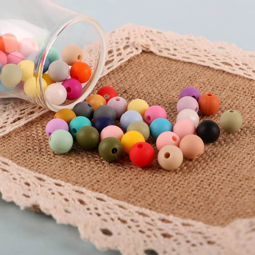 

Sunrony 9mm 1000pcs Silicone Beads Pearl Silicone Food Grade Teething Beads DIY BPA Free Jewelry Baby Teether Toy Pacifier Chain