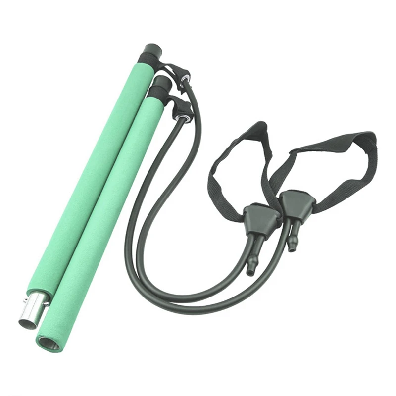 

Portable Pilates Bar Kit with Resistance Band Adjustable Resistance Pilates Stick Bar for Home Fitness Workout