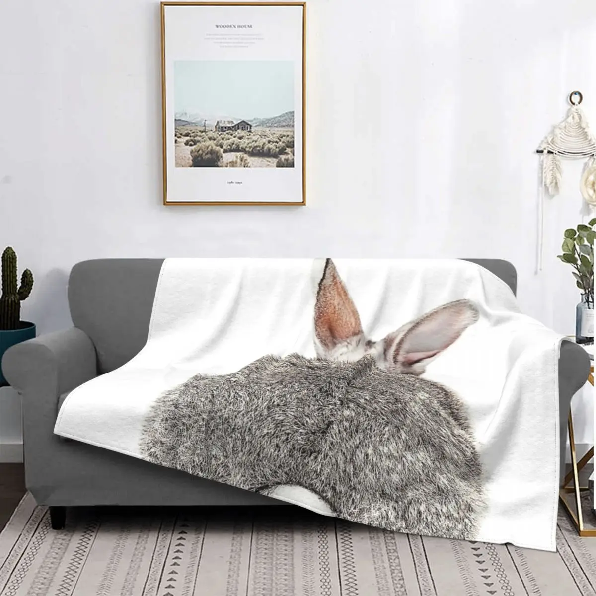 

Manta a cuadros con forma de conejito, colcha para cama, muselina mullida a cuadros, manta para picicnic