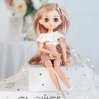 26cm 11 movable joint 16 bjd doll 3d eyes eyelashes high quality clothes dress up kids diy toys for girls fashion birthady gift