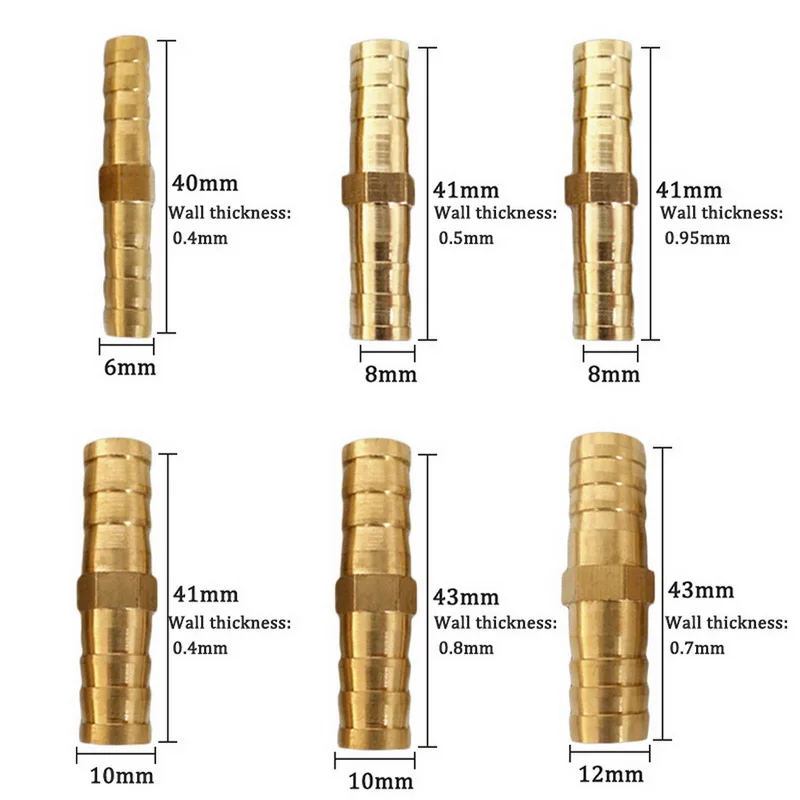 Латунный колючий прямой шланг Столярный OD 6 мм 8 10 12 воздушный топливный
